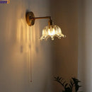 Modern brass and crystal led wall lamps bedroom sconce