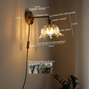 Modern brass and crystal led wall lamps bedroom sconce