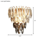 Modern brass and crystal tiered wall sconce bedroom chandelier