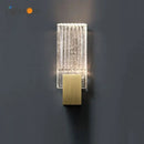 Modern brass and crystal wall light bedroom glass sconce