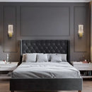 Modern brass and crystal wall light bedroom glass sconce