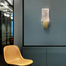 Modern brass and crystal wall light bedroom glass sconce