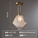 Modern brass and diamond glass pendant lamp for living room
