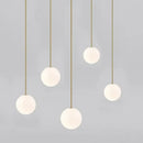 Modern brass and frosted glass ball pendant light kitchen lighting