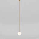 Modern brass and frosted glass ball pendant light kitchen lighting