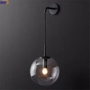 Modern brass and glass ball wall lamp bathroom sconce