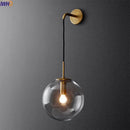 Modern brass and glass ball wall lamp bathroom sconce