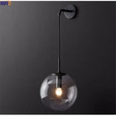 Modern brass and glass ball wall lamp bathroom sconce
