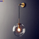 Modern brass and glass ball wall lamp bathroom sconce