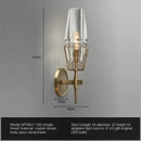 Modern brass and glass bedside table lamp bedroom wall sconce