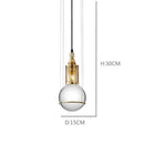 Modern brass and glass crystal ball led pendant light dining room