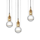 Modern brass and glass crystal ball led pendant light dining room