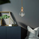 Modern brass and glass crystal ball led pendant light dining room