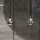 Modern brass and glass crystal ball led pendant light dining room