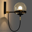 Modern brass and glass globe led wall lamps bedroom sconce light