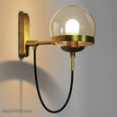 Modern brass and glass globe led wall lamps bedroom sconce light