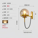 Modern brass and glass globe led wall lamps bedroom sconce light