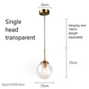 Modern brass and glass pendant lights for kitchen dining room