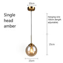 Modern brass and glass pendant lights for kitchen dining room