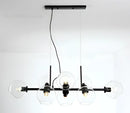 Modern brass and gray glass pendant lights for kitchen dining room