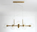 Modern brass and gray glass pendant lights for kitchen dining room