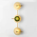 Modern brass and green glass metal wall art lamp living room