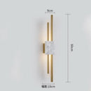 Modern brass and green marble led wall lamp for living room