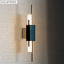 Modern brass and green marble led wall lamp for living room