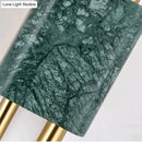 Modern brass and green marble led wall lamp for living room