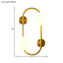 Modern brass and milk glass led wall mount lamp bedroom sconce