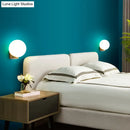 Modern brass and opal glass wall mount lamp bedside bedroom sconce