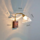 Ribbed Glass Brass Bedroom Wall Sconce