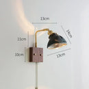 Ribbed Glass Brass Bedroom Wall Sconce