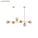 DecorBites™ Modern Bubble Chandelier Lighting - 6-Light Smoke Gray Glass Shade for Kitchen Dining Room