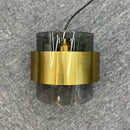 Modern brass and smoked glass pendant light dining room