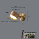 Modern brass and walnut led wall sconce bedroom spotlight