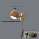 Modern brass and walnut led wall sconce bedroom spotlight