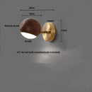Modern brass and walnut led wall sconce bedroom spotlight