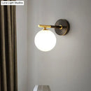 Modern brass and white glass wall sconce – bedroom globe light