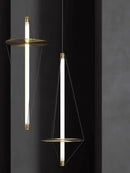 Modern brass and white led disc pendant light bedroom chandelier