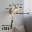 Modern brass and wood ceramic led wall sconce bedroom vanity light