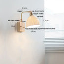 Modern brass and wood ceramic led wall sconce bedroom vanity light