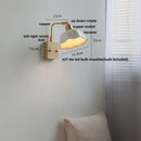 Modern brass and wood ceramic led wall sconce bedroom vanity light