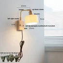 Modern brass and wood ceramic led wall sconce bedroom vanity light