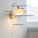 Modern brass and wood ceramic led wall sconce bedroom vanity light