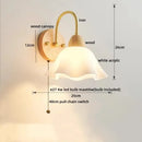 Modern brass and wood tulip led wall lamps living room decor