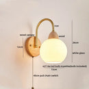 Modern brass and wood tulip led wall lamps living room decor