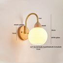 Modern brass and wood tulip led wall lamps living room decor