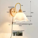 Modern brass and wood tulip led wall lamps living room decor