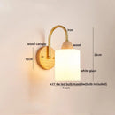 Modern brass and wood tulip led wall lamps living room decor